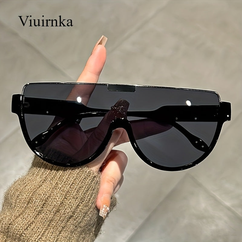 Trendy Unisex Oversized Semi-Circular Glasses - Glare-Resistant Shades Ideal for, Trips, And Daily Activities; Built to Last with Style