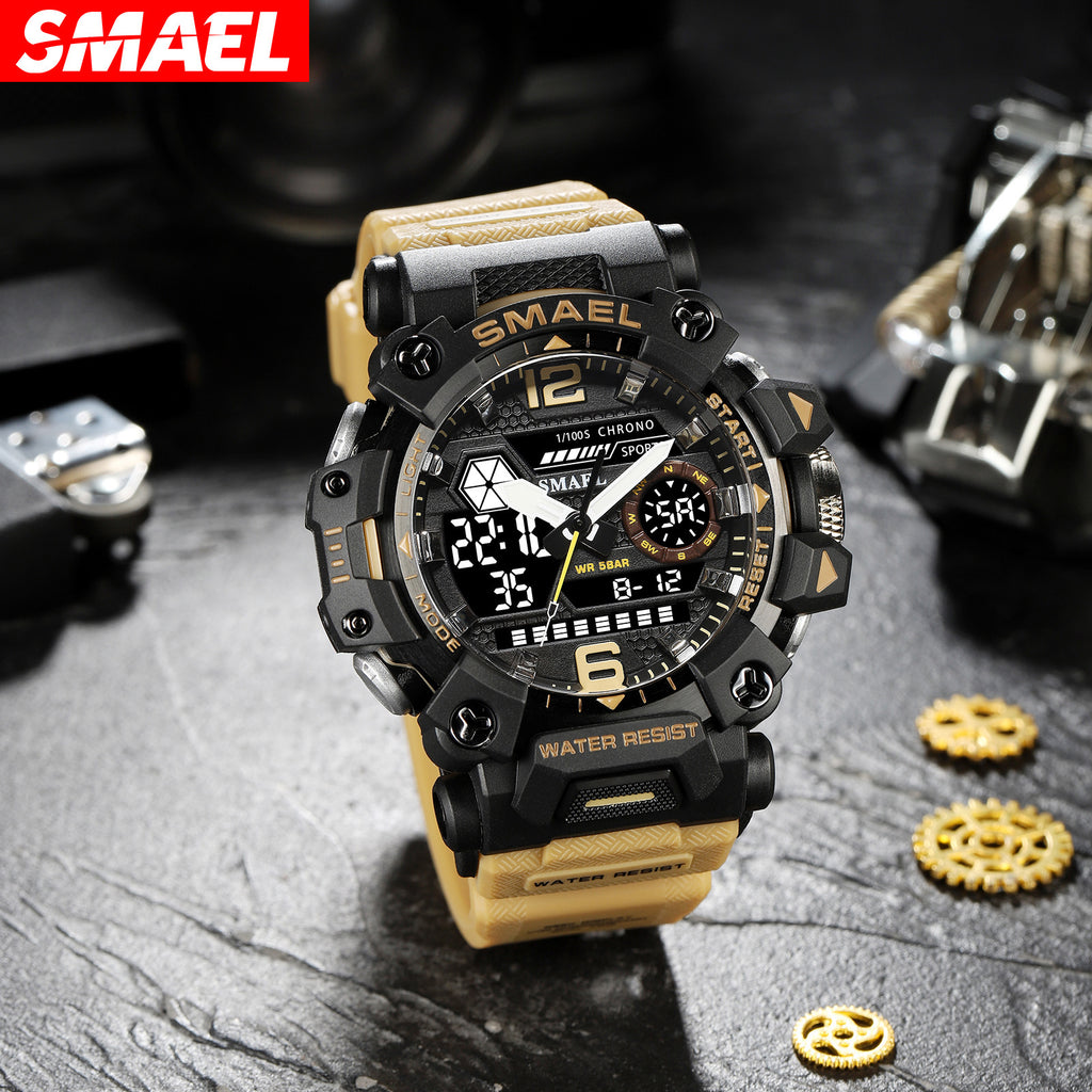 Smael'S Tactical Men'S Sports Watch Features a Military Design, Is Waterproof, Includes a Night Light, Alarm, Calendar, 24-Hour Indicator, And Displays The Week And Month, Making It Ideal for Outdoor Adventures