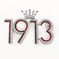Red Greek Sorority DELTA Letter Society 1913 Crown Metal Rhinestone Brooch 's DIY Jewelry Gift Souvenir Pin for Man.Suitable for men and women.