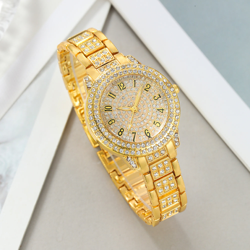 6pcs/set Watches for Women, Luxury Jewelry Set with 5pcs - Bracelet, Necklace, Earrings, Ring Jewelry for Women Set, Elegant Womens Watches, Valentine's Day Birthday Gifts for Women, Reloj De Mujer, Watches for Women, No Boxes.
