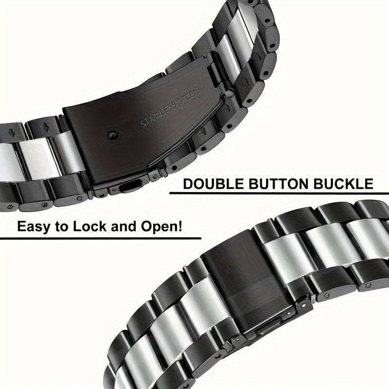 Quick Release Metal Chain Watch Bands - Stainless Steel Link Watch Strap Bracelet 18mm 20mm 22mm - For Men & Women - Suitable for Everyday Wear - Perfect Gift for Watch Enthusiasts