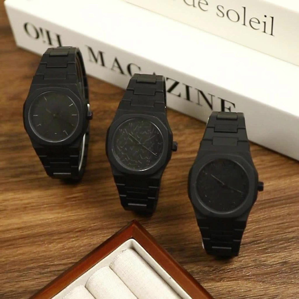 [ Men Watch ] Men'S Casual Sports Watch, Black Dial Quartz Watch | Minimalist Watch Design | Classic Watch | Durable Watch for Men Gift