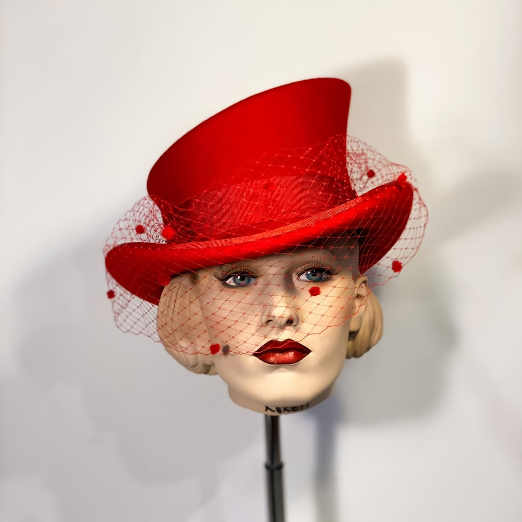 Top Hat, Royal Ascot Hat, Tulle Hat, Great Gatsby Hat, Men's Felt Hat, Women's Felt Hat, Church Hat