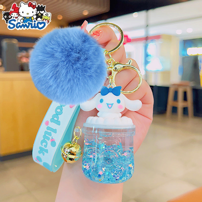 10pcs Sanrio Hello Kitty And Kuromi Keychains, Cartoon Cute Glitter Key Rings, Bag Pendants, Car Key Fobs, Plus Bright Balls More Eye-Catching, Set of Keychains, Key Rings, Pendants, Additions, Suitable for Women'S Exquisite Holiday, Birthday Small
