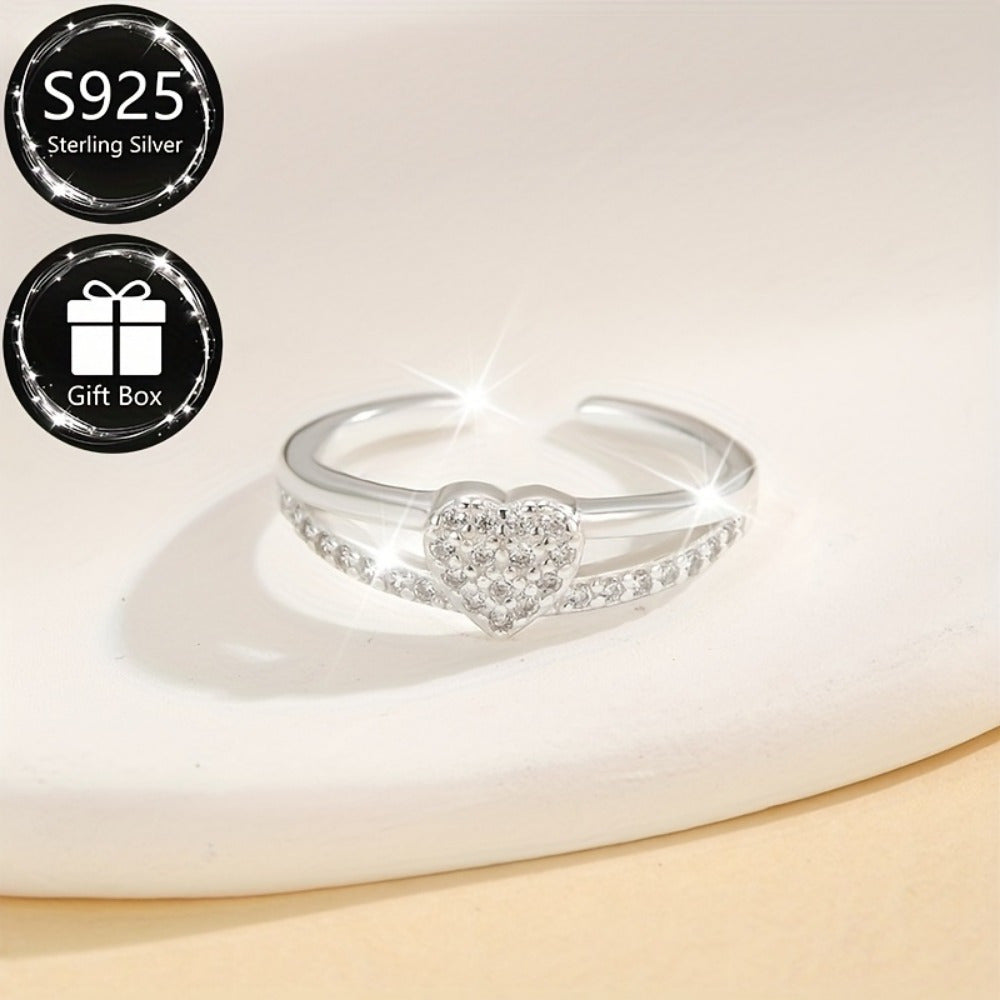 1pc of S925 Sterling Silver Valentine's Day Heart-shaped Anklet, Women's Adjustable Beach Anklet, Summer Party Accessory, Suitable for Summer Wear and Vacation. Total Product Weight: 1.3g