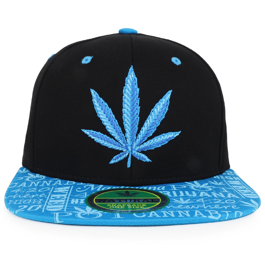 Rasta MJ Leaf 3D Embroidered Flat Bill Snapback Cap