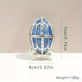 Elegant  Enameled Faberge-Style Jewelry Box - Magnetic Closure, Metal Trinket Organizer for Necklaces, Watches & Accessories - Perfect Home Decor Gift