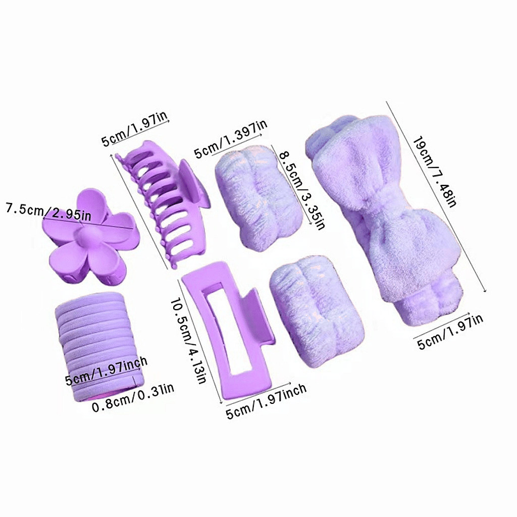 32pcs Set Soft Hair Bands & Clips Kit with Cute Bows, Large Clip Charms - High Elasticity Hair Ties for Braids, Ponytails, Buns - Multi-Color (for,, Parties,, Everyday)