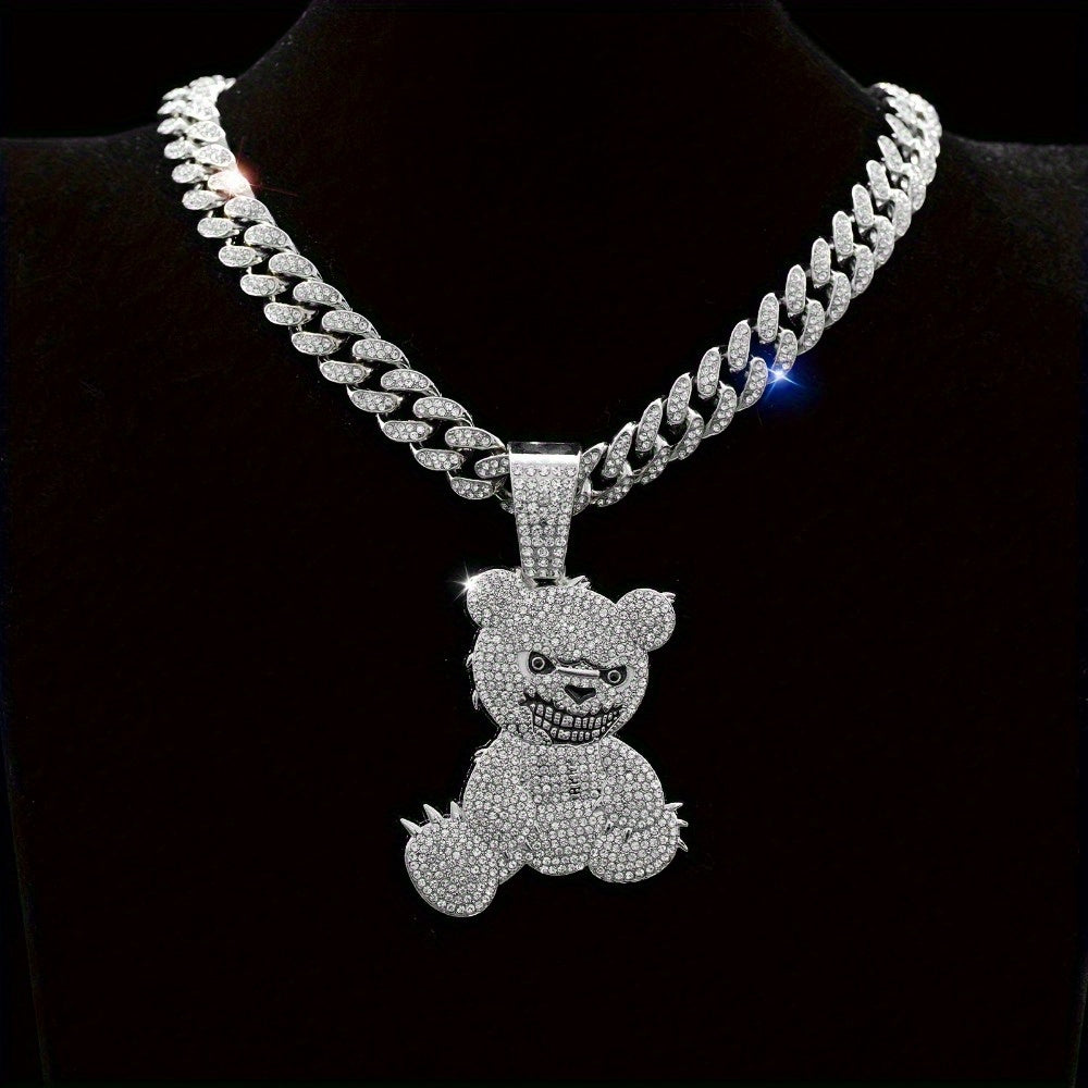 The Hip-hop Bear Pendant 925 is perfect for daily wear at parties, music festivals and gatherings