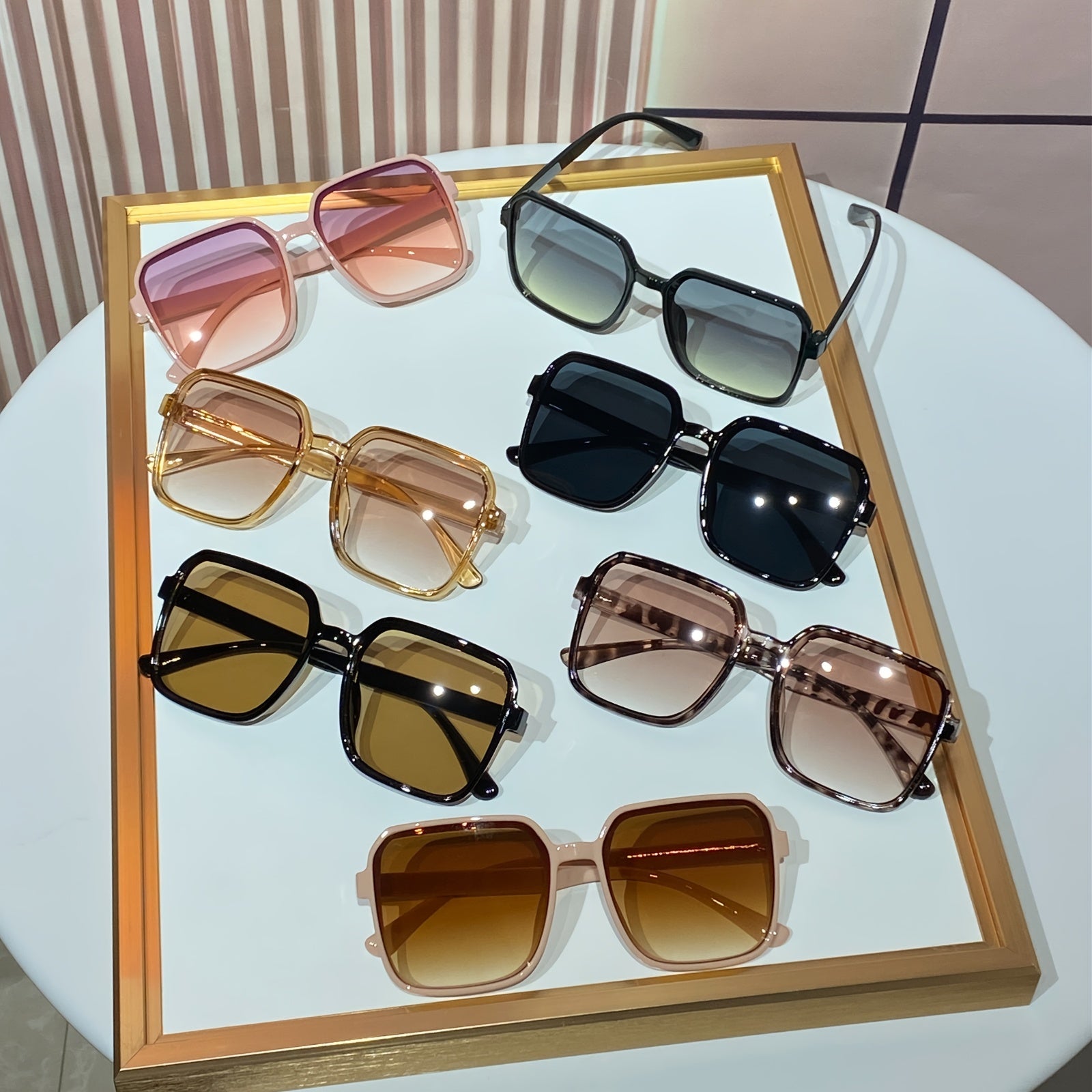 14pcs Women's Square Frame Set | Stylish And Minimalist Casual European & American Trendy Glasses with Durable Pc Frames And Tinted Lenses, Perfect for Parties And Gatherings