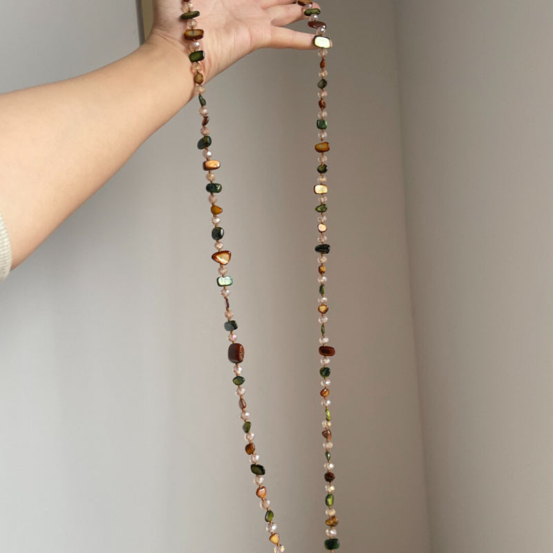 1pc New Necklace Bohemian Double Layer Necklace  Light Luxury Vacation Long Necklace Stackable