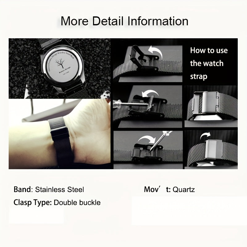 Creative Design Men Watch Unisex Fashion Forward Quartz Watch With Stainless Steel Strap Watch For Men Best Gift