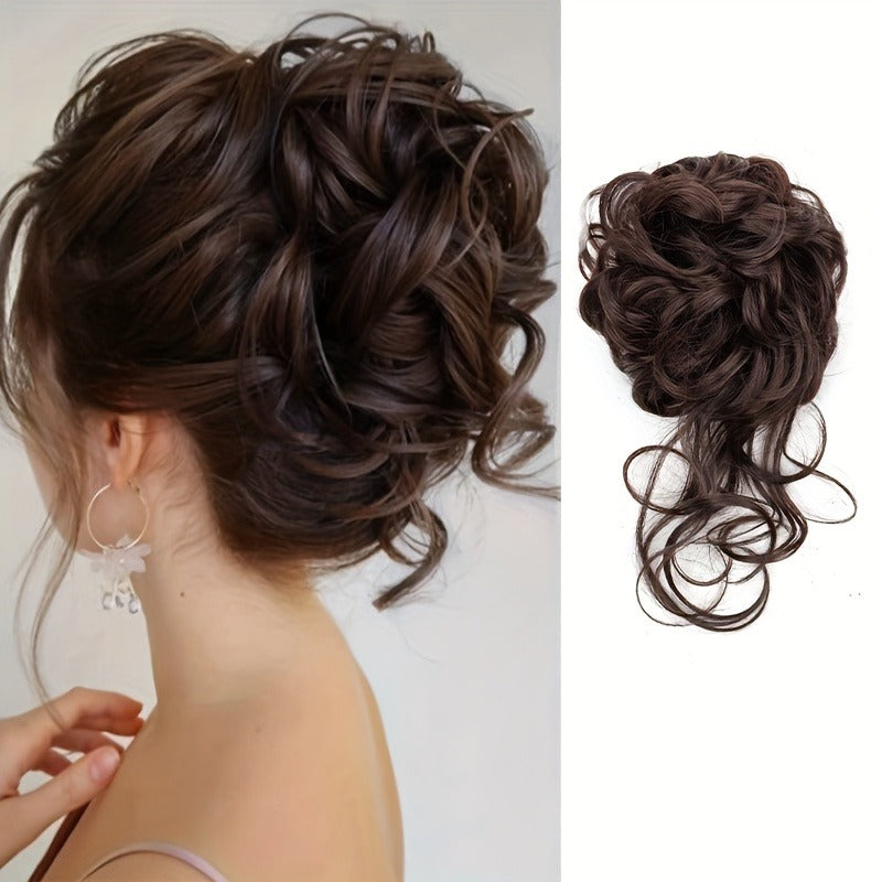 Legant Women's Synthetic Curly Hair Donut Hair Accessory, Costume Wig Bun, Must-Have for Chignon, Ideal for Daily Wear & Cocktail Party Looks, Easy-to-Style Wig
