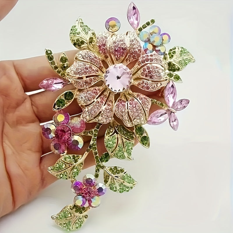 1pc Sparkling Rose Brooch for Women & - Elegant Luxury Flower Suitable for Wedding Dresses, Evening Gowns, Prom, Special Occasion Accessories