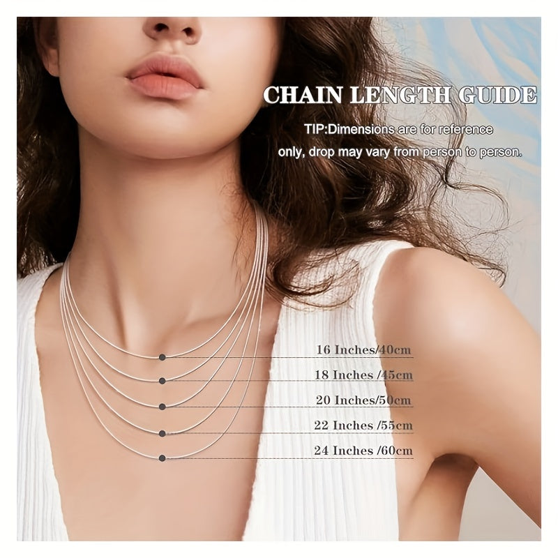 S925 Sterling Silver Women'S Necklace - Box Chain with Lobster Clasp, Dainty & Durable | Perfect for Pendants, 16-24 Inches Adjustable | Women'S Jewelry, Teen Trendy Accessory, Chain/Necklace | Christmas Gift | Local Warehouse