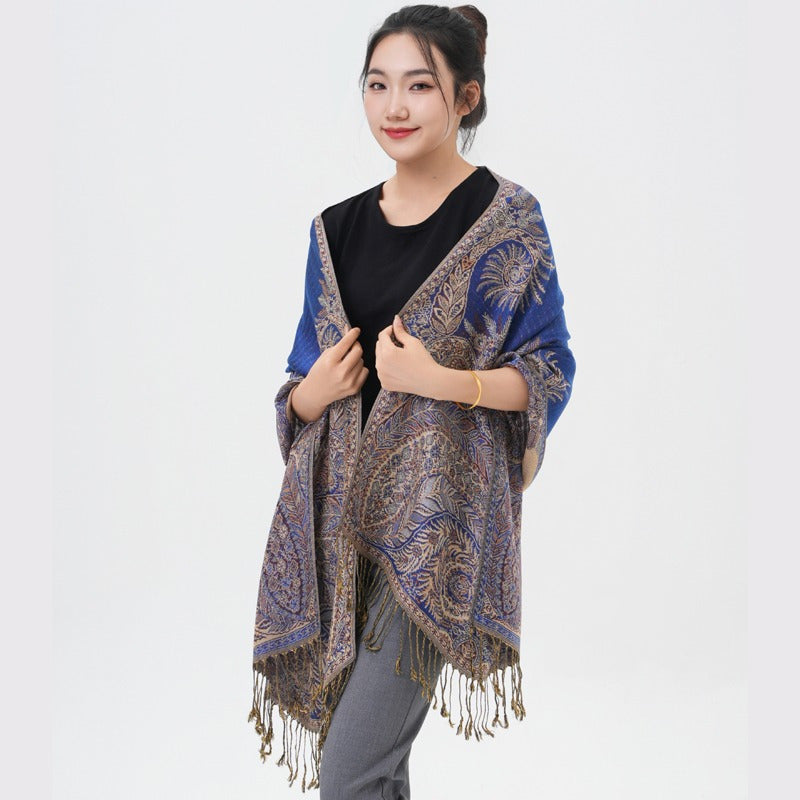 Phoenix Tail Thicker Paisley Pashmina Scarf