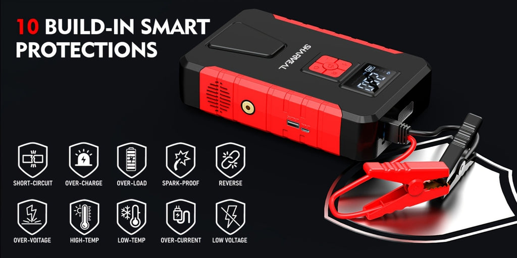 [Portable Jump Starter] 15000A-19000A Peak 350PSI 12V 17-in-1 Portable Jump Starter with Air Compressor Jump Starter, Car Battery Charger, Car Jump Starter with Air Compressor, Jump Starter Para, Car Accessories Tools, LED Light, Battery Charger, Cart Bat