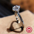 1 Exquisite 925 Sterling Silver 2-carat Ring - Timeless Design, Durable, Hypoallergenic, Comfortable, Perfect For Daily Wear - Ideal Birthday, Anniversary, New Year, Halloween, Christmas Gift, Comes With A Gift Bag