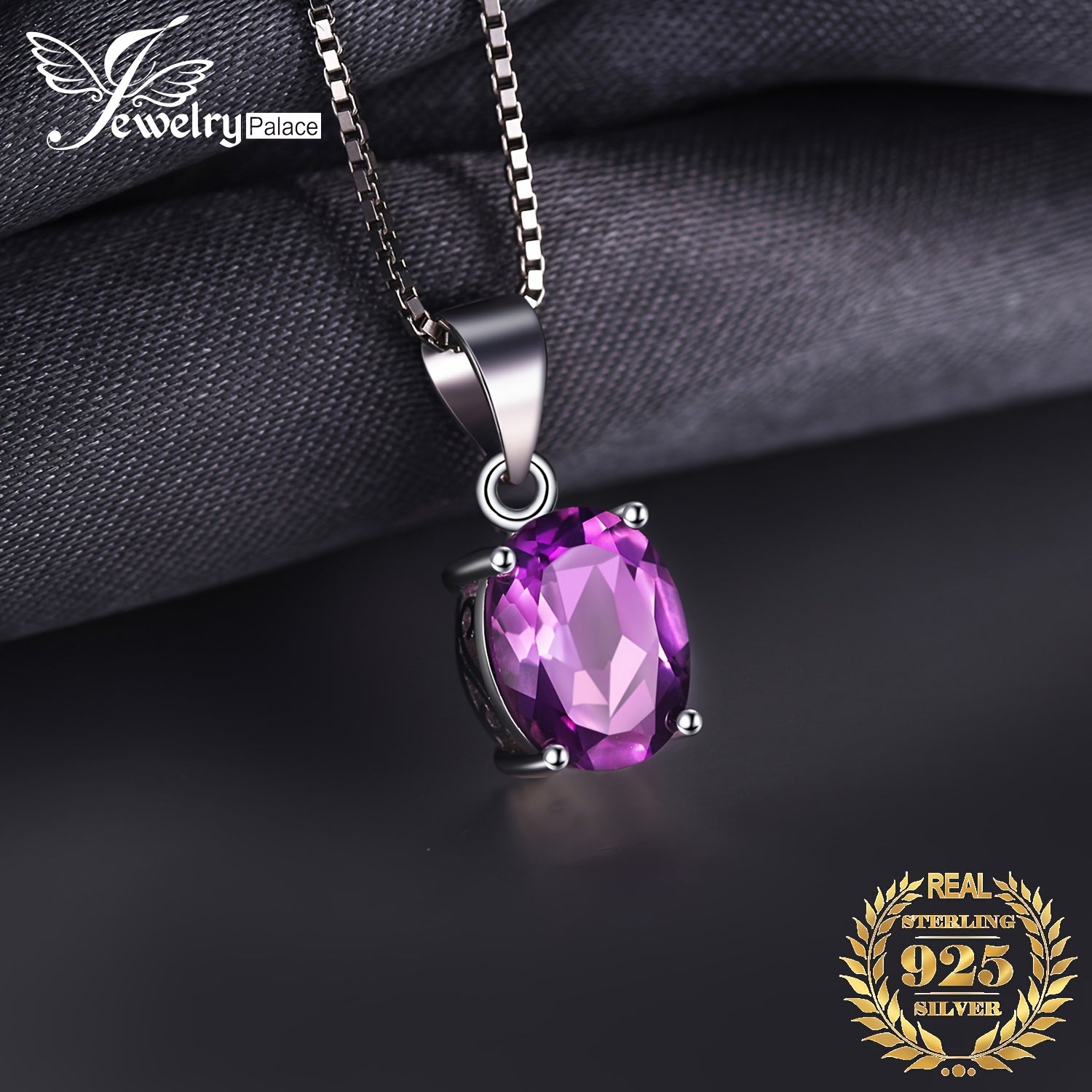 1pc 925 Sterling Silver Simple and Glamorous Classic Design Exquisite Multi-faceted Oval Cut Natural Amethyst&Citrine&Garnet&Peridot&Topaz Silvery Pendant Necklace For Women For Girl For Dating Gift For Daily Decoration Fine Jewelry