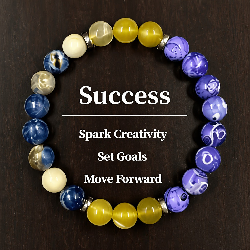 This 9pcs/ 8mm natural stone beads and glass beads are paired with a layered handcrafted beaded bracelet. It is an elegant and fashionable beaded bracelet, suitable for daily wear at banquets, parties, and as a gift for festivals. It is a perfect pre