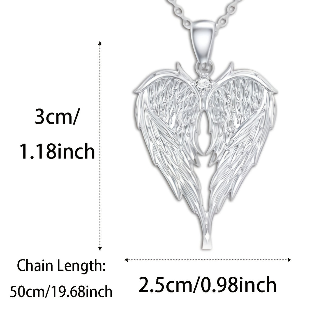A Pair of Stylish And Elegant Angel Wings Heart-Shaped Love Pendant Earrings, Or a Heart-Shaped Pendant Necklace, Exquisite Holiday Birthday Party Memorabilia Gifts, Christmas Valentine'S Day Mother'S Day Presents, Jewelry Accessories