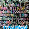 47pcs Bohemian Glass Bead Stretch Bracelets Set - with Star Floral & Butterfly Heart Pendant, Perfect for Daily Wear Casual Attire Party Jewelry Holiday Gifts