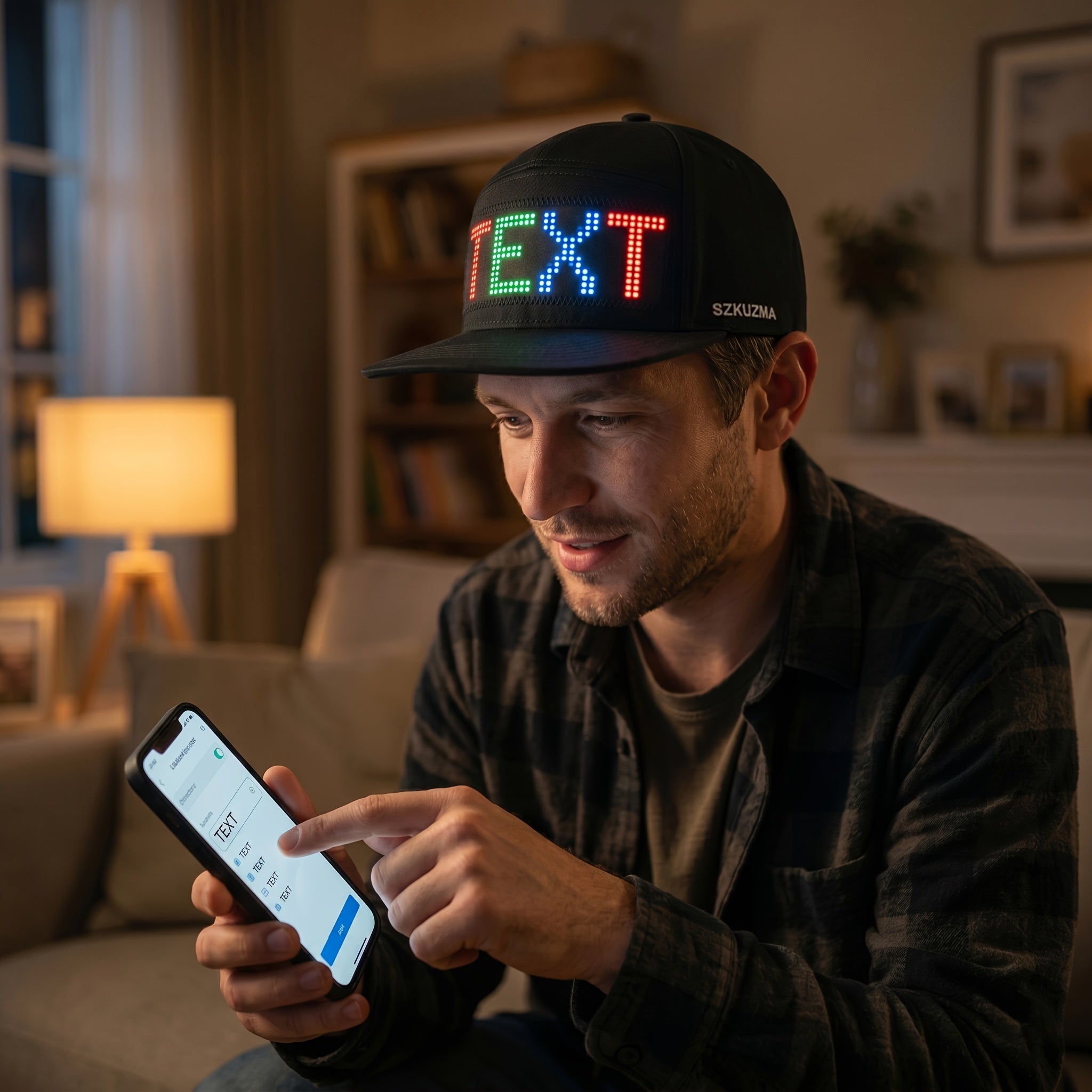 Programmable LED Light-Up Hat, Scrolling Text Display Cap, Rechargeable Baseball Cap, 12×48 Pixel Screen, Club Hat, Party Music Festival Night Run Youth Gift, Unisex Hats, Comfortable and Adjustable
