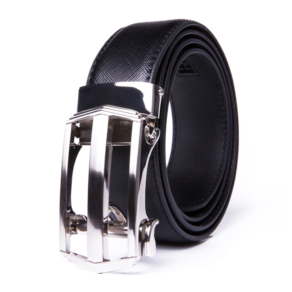 AYAMOTION Genuine Leather Belt Mens Ratchet Dress Belts With Adjustable Automatic Buckle back to school, for wedding,Ideal Gift for Dad, Husband, Boyfriend