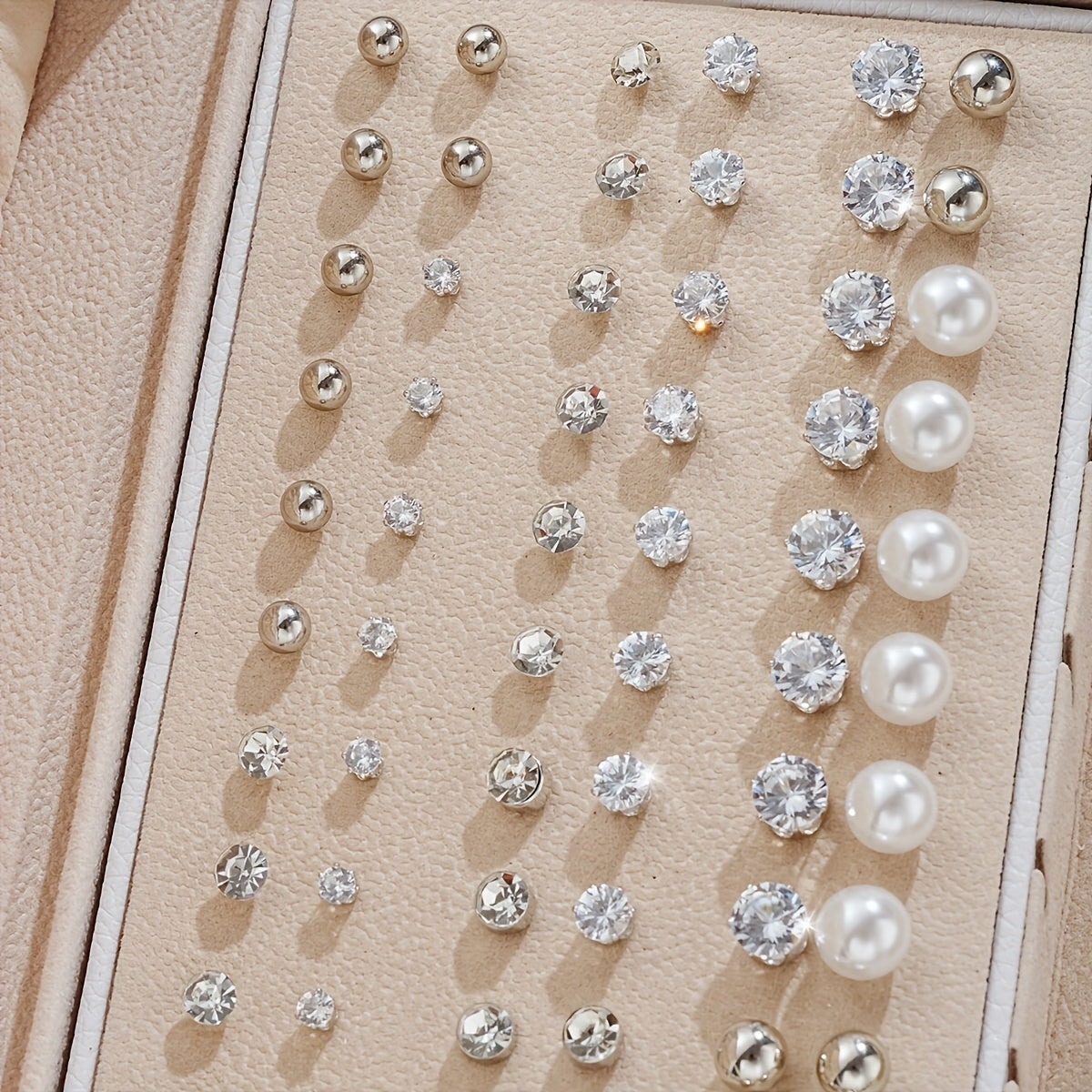102pcs Elegant Simple Basic Geometric Geometric Rhinestones Faux Love Twisted Loop Earrings Earrings Set for Women Daily Light Luxury Match Attend A Party Vacation Dating Gift Giving (No Box)