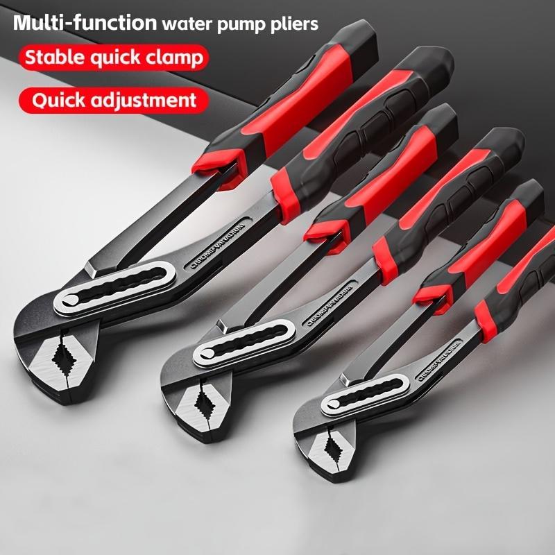 One multifunctional water pump clamp with adjustable heavy-duty wrench, 8 inches 10 inches 12 inches large opening quick adjustment tool, used for pipeline and bathroom construction, car maintenance, suitable for use in four seasons.