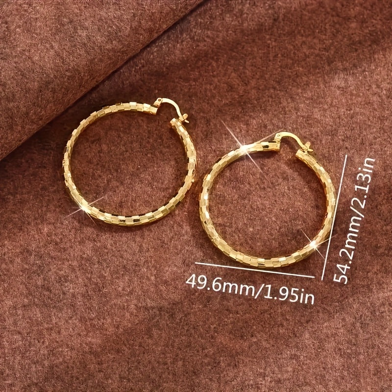 2 Pairs Of Copper Circle Earrings - Elegant And Sexy Women's Accessories - Suitable for Daily Casual Wear And Gift Giving