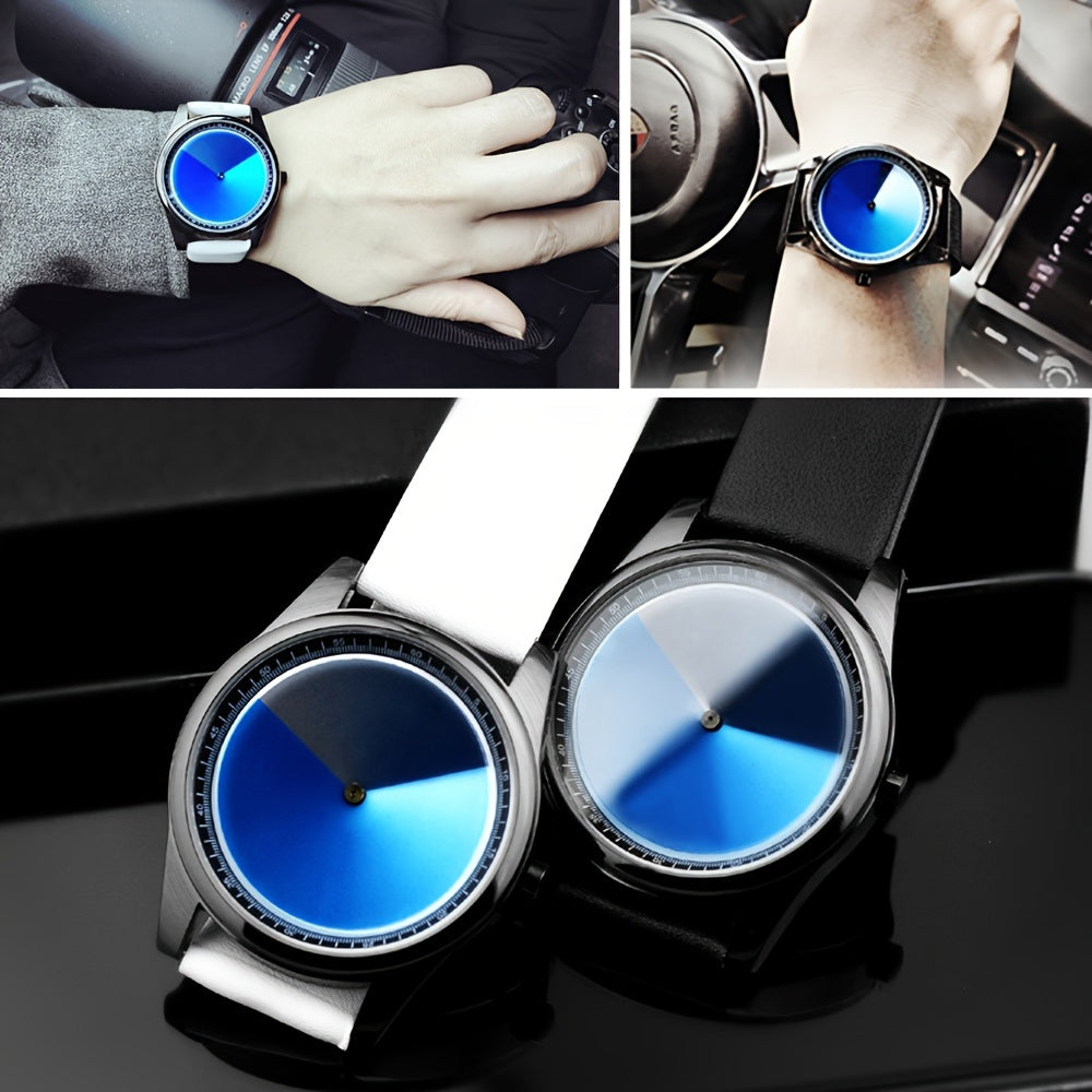 Creative Gradient Watch: Unisex Quartz Timepiece With 3 Mesmerizing Color Designs, Unique Way To Tell Time, Ideal Gift Choice For Holidays & Special Days