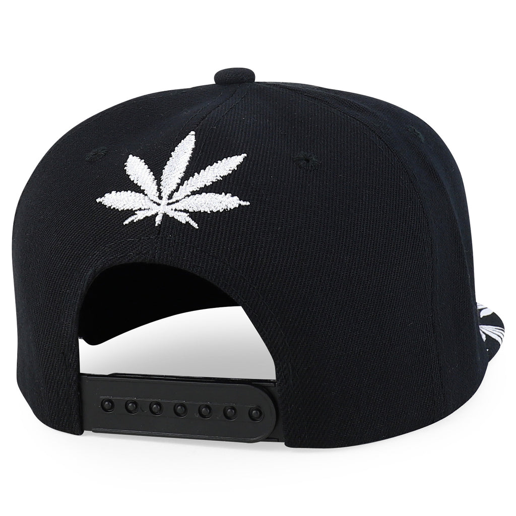 Rasta MJ Leaf 3D Embroidered Flat Bill Snapback Cap