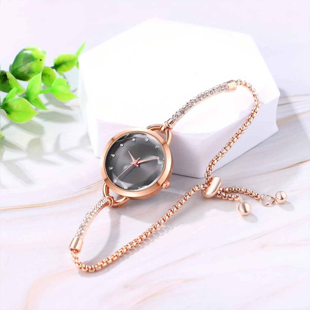 Jewelrywe Petite Bracelet Watch For Women Dress Analog Hexagonal Ladies Watch