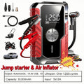 10000A 7-In-1 Multifunctional Emergency Jump Starter with 150PSI Air Pump, Digital Tire Inflator, Portable Car Battery Charger, Up to 2.64gal Gas/2.38gal Diesel, LED Emergency Light & USB Charging, Car Emergency Tool. Suitable As a Holiday Gift