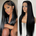 EALGA Long Straight Lace Front Wigs in Natural Black, Glueless And Pre-Plucked Synthetic HD Lace Front Wig Designed for Black Women, Suitable for Parties, Daily Wear, And Halloween