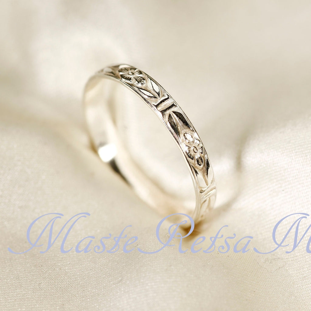 2124 MASTERETSAM 925 Sterling Silver Pattern Ring, Ring for Women, Ring for Men, Handmade Ring