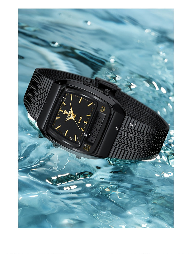 LIEBIG Dual-Display Electronic Quartz Wristwatch for Men and Women, Casual and Fashionable, Trendy Style, Gift Choice, Suitable as a Men's Gift, Luxurious Configuration, Business Watch with Watch Box