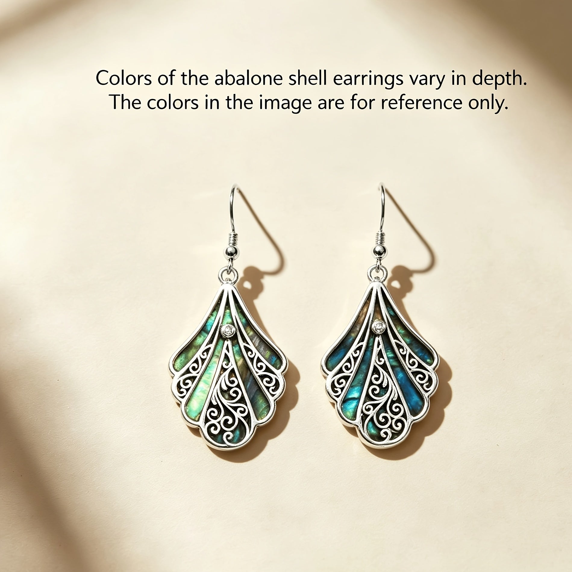 925 Sterling Silver Abalone Shell Drop Earrings, Women'S Hollow Bohemian Earrings, Jewelry Gift