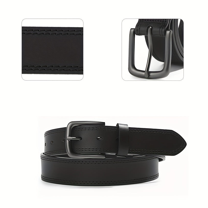Men's Full Grain Leather Classic Fashion Jeans Belts, Handmade Men Leather Belt with Gift Box