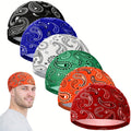 6pcs (Men' & Women') Cooling Breathable Skull Cap Helmet Liner - Sweat-Wicking Beanie Hat with Paisley, Multicolor for Cycling, Running, - Elastic Fit for under Helmet, 6pcs Value Pack