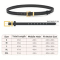 Set of 2 Women'S Belts Suitable for Jeans, Dresses, And Fashion, Featuring a Design And a Square Golden Buckle