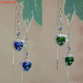2 Pairs Heart-Shaped Crystal Pendant Earrings - Exquisite, Luxurious, Sparkling Rhinestone, Ideal for Valentine's Day Gifts