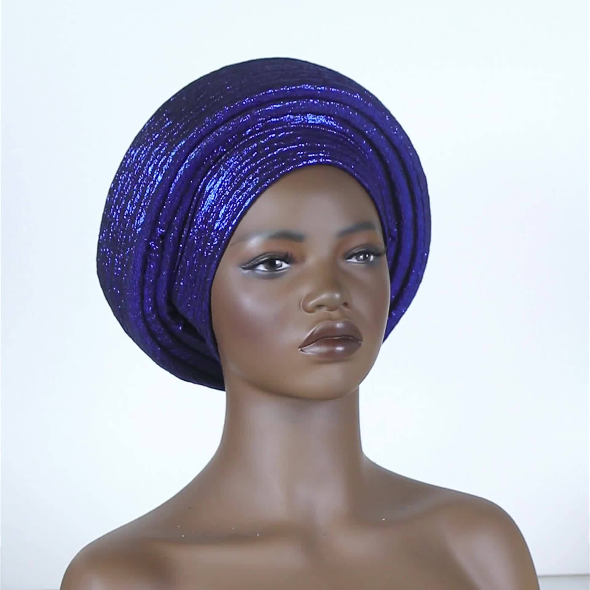 Nigerian African Muslim Fashion Simple Solid-color Thousand-leaf Three-layer Sponge Solid-color Women's Cap
