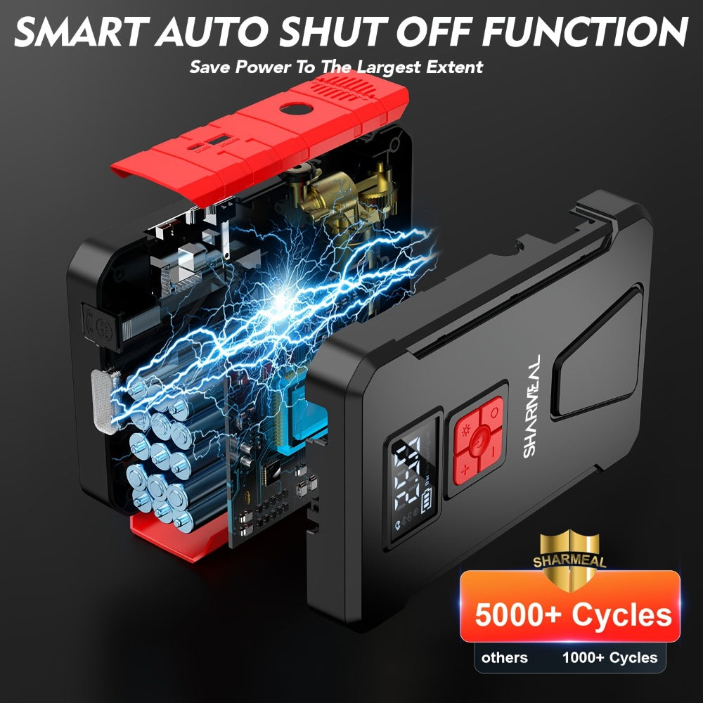 [Portable Jump Starter] 15000A-19000A Peak 350PSI 12V 17-in-1 Portable Jump Starter with Air Compressor Jump Starter, Car Battery Charger, Car Jump Starter with Air Compressor, Jump Starter Para, Car Accessories Tools, LED Light, Battery Charger, Cart Bat