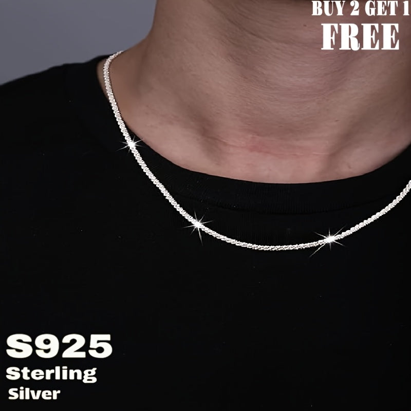 1pc Of 925 Sterling Silvery Sparkling Minimalist Necklace for Men And Women, Sky Star Necklace, Fashionable And Simple Design, Wear It to Make You Dazzling, A Perfect Gift for Lovers And Parents, Comes with A Gift Box, Buy 2 Get 1 Free