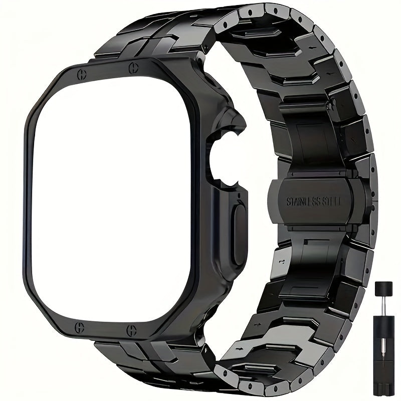 Women's Business Stainless Steel Band Watch Strap - Butterfly Clasp, Durable Metal Design | Elegant Business Style | Sturdy Folding Closure
