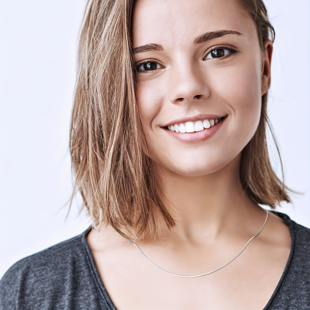 S925 Sterling Silver Women'S Necklace - Box Chain with Lobster Clasp, Dainty & Durable | Perfect for Pendants, 16-24 Inches Adjustable | Women'S Jewelry, Teen Trendy Accessory, Chain/Necklace | Christmas Gift | Local Warehouse