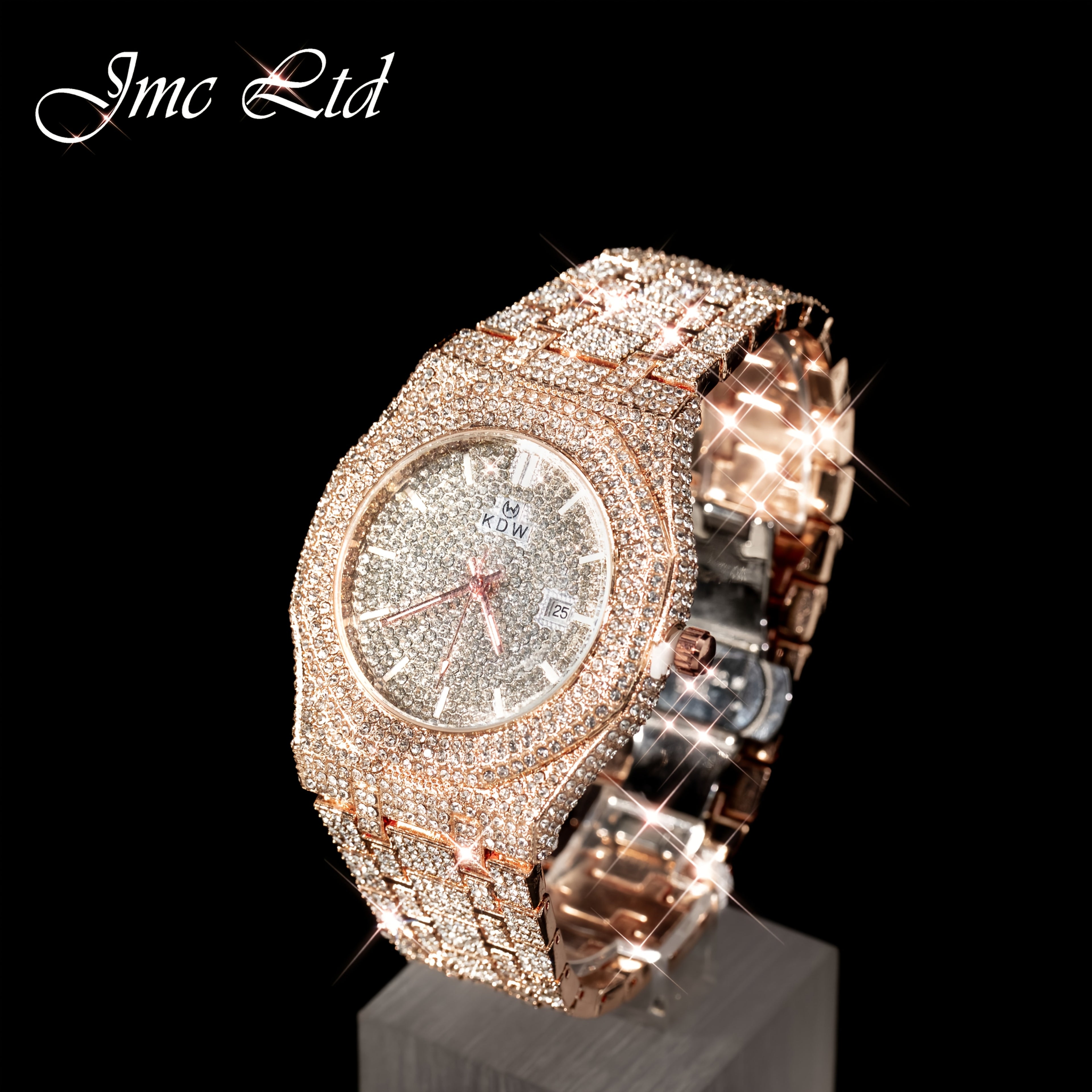 Luxury Hip-Hop Style Watch West Coast Watch For Men Synthetic Fully Diamond-Studded Rhinestone Accessory Watch High-End Design Perfect Christmas Gift Wedding Present And Top Gift Choice, Without Battery