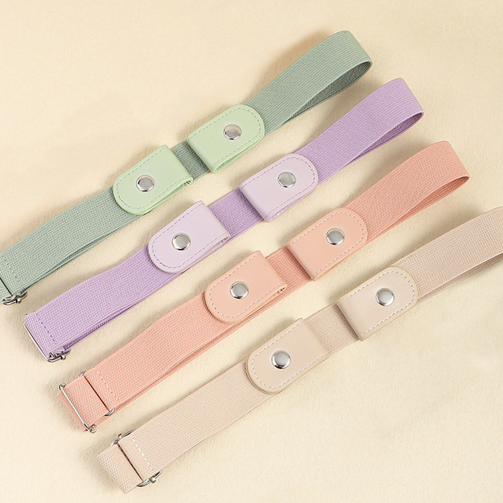 4pcs Simple Buckle-less Elastic Waistbands, Adjustable Invisible Elastic Waistband, Fashionable And Versatile Women's Accessories - Lightweight Design, From Casual to Formal Occasions